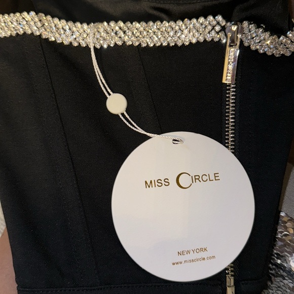 Miss circle black corset top with crystal trim xs - Picture 2 of 2
